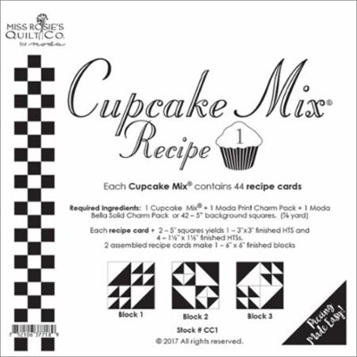 CUPCAKE MIX RECIPE 1 PAPER PIECING BY MODA - PACKS OF 6