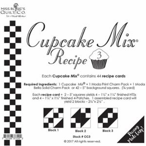 CUPCAKE MIX RECIPE 3 PAPER PIECING BY MODA - PACKS OF 6
